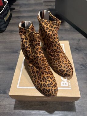 BC Footwear Leopard Print Ankle Booties in Brown and Black
